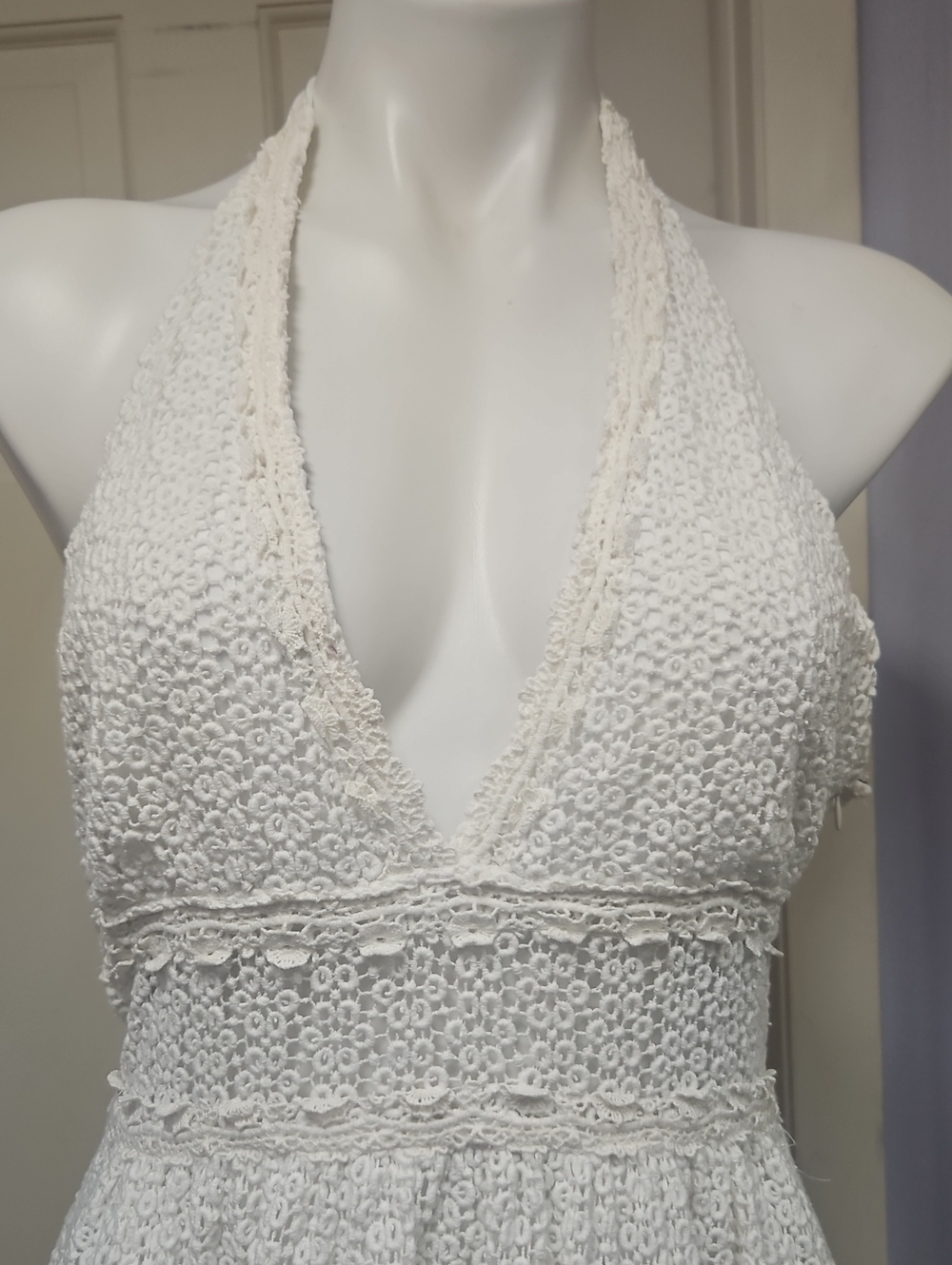 Free People Marylnn Monroe Style Crochet Halter Dress - Picture 2 of 10